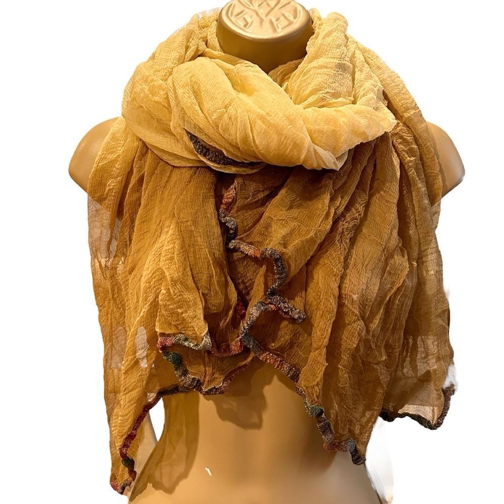 Beautiful Carmel Colored Sari Scarf